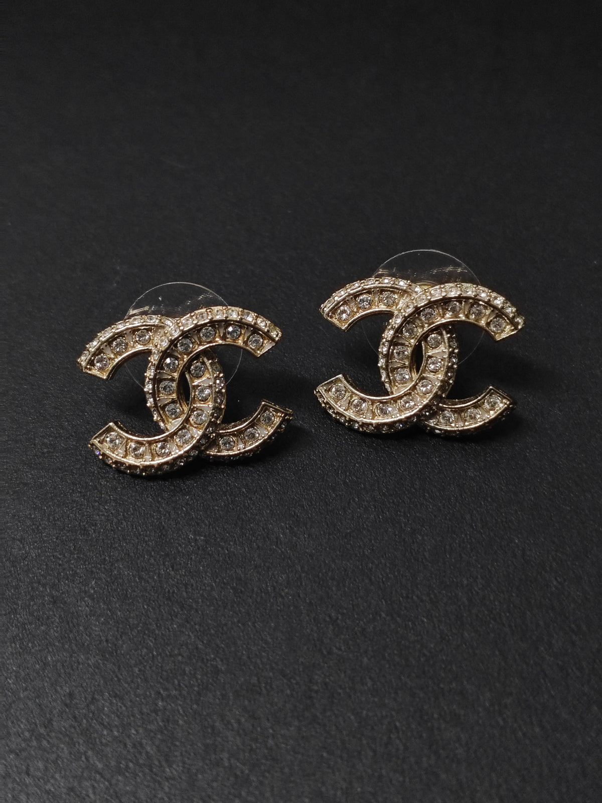 Chanel - Other - Gold-tone metal with clear rhinestone embellishments - Gold