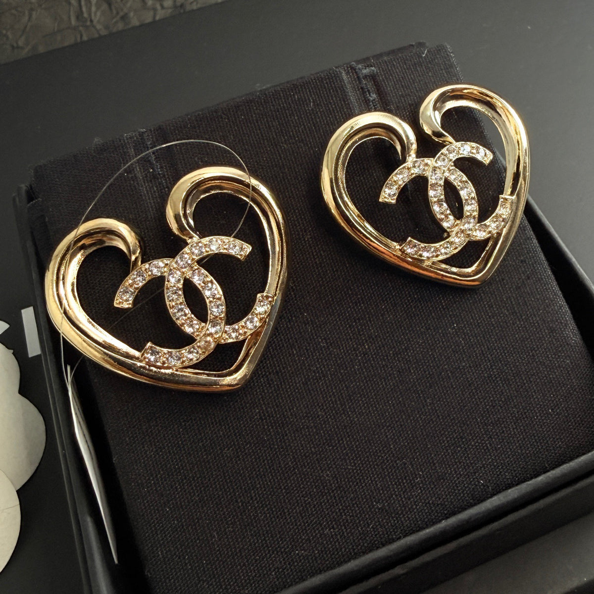 Chanel - Other - Gold-tone metal with clear rhinestone embellishments - Gold
