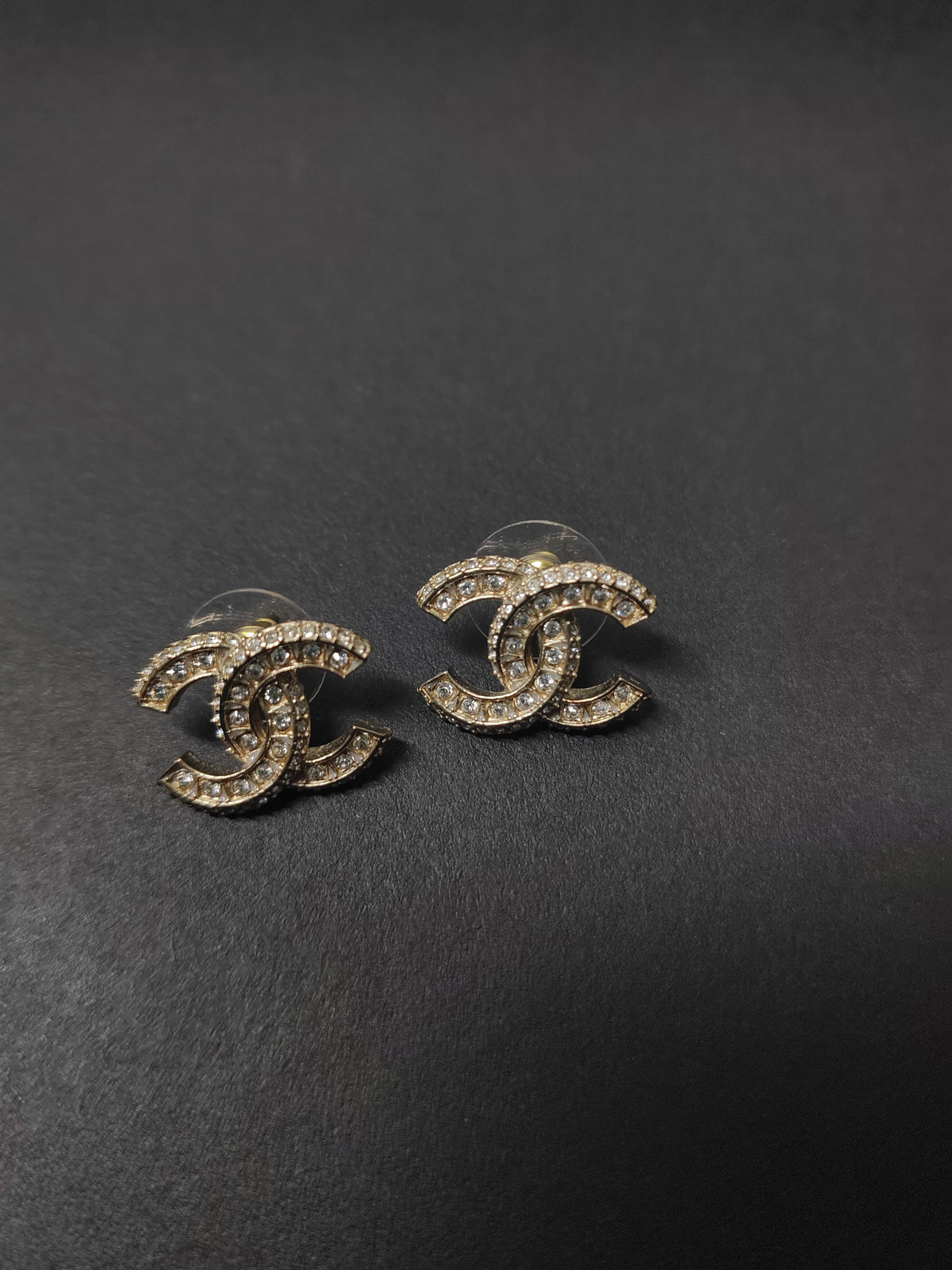Chanel - Other - Gold-tone metal with clear rhinestone embellishments - Gold