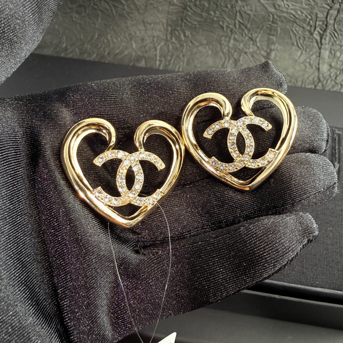 Chanel - Other - Gold-tone metal with clear rhinestone embellishments - Gold