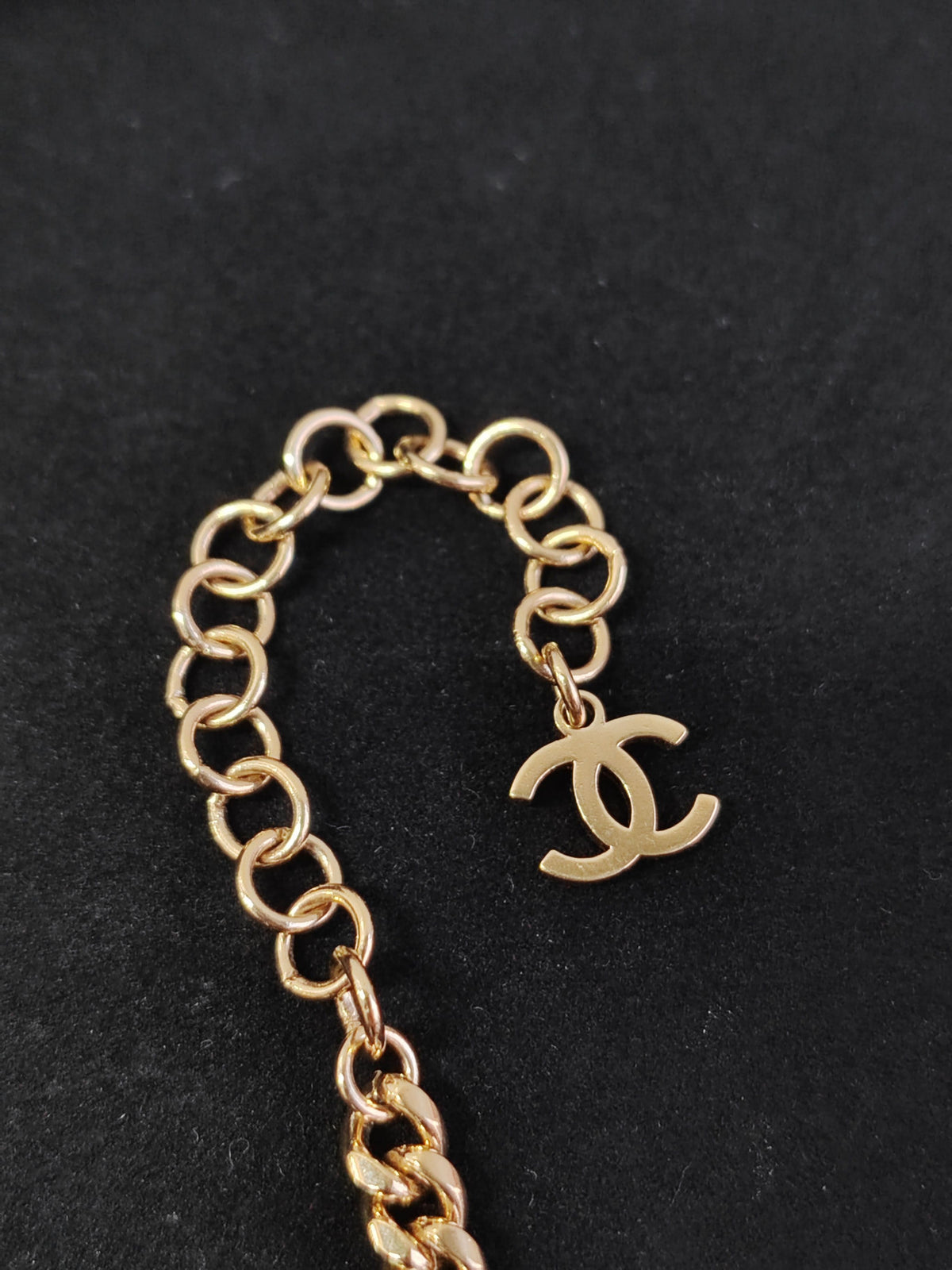 Chanel - Other - Gold-tone metal with clear rhinestone embellishments. - Gold
