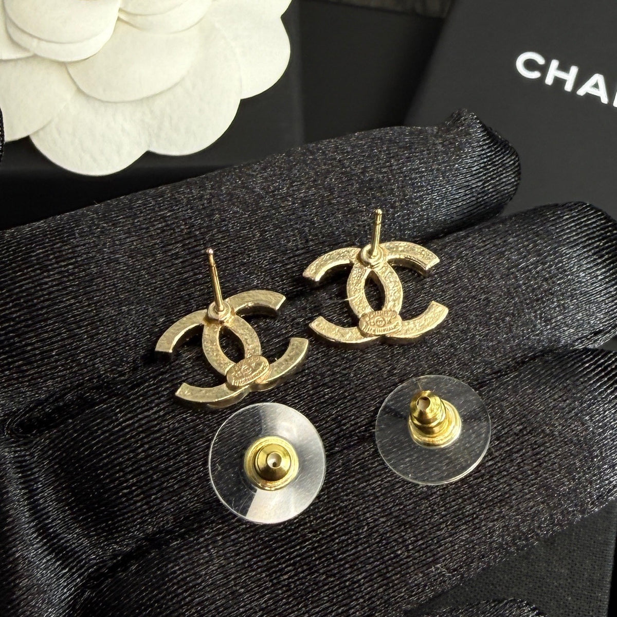 Chanel - Other - Gold-tone metal with clear rhinestone embellishments - Gold