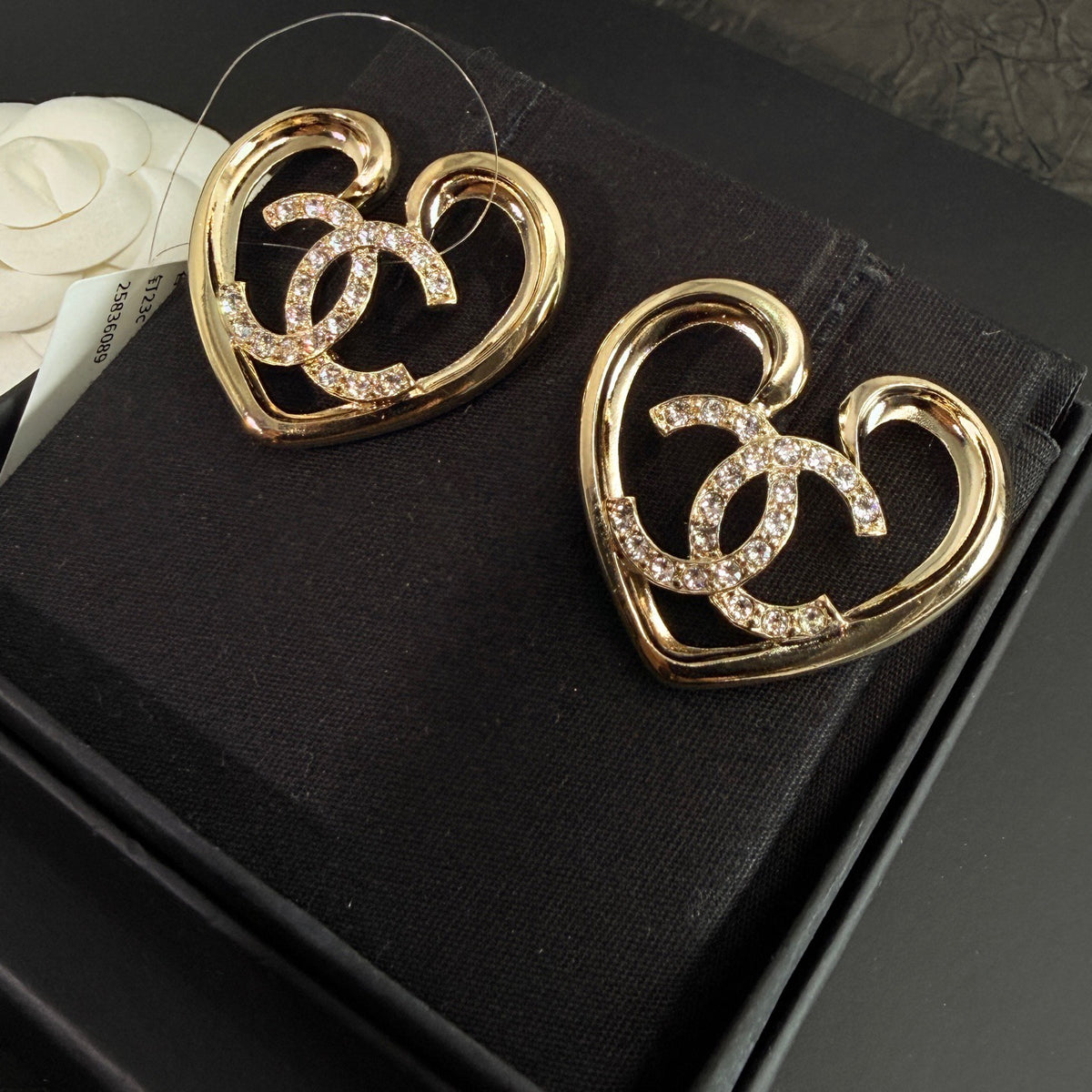 Chanel - Other - Gold-tone metal with clear rhinestone embellishments - Gold