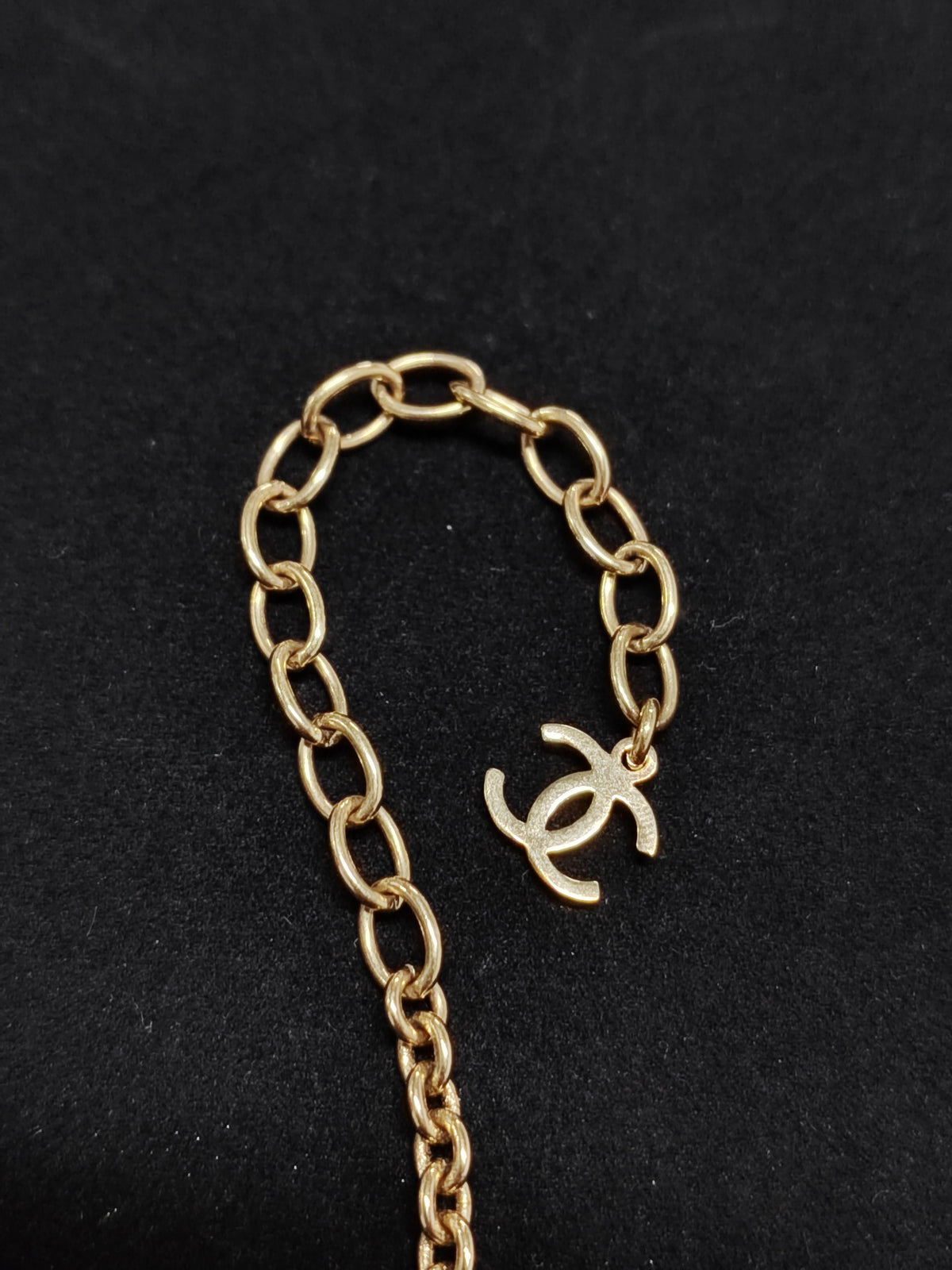 Chanel - Other - Gold-tone metal with clear rhinestone embellishments. - Gold