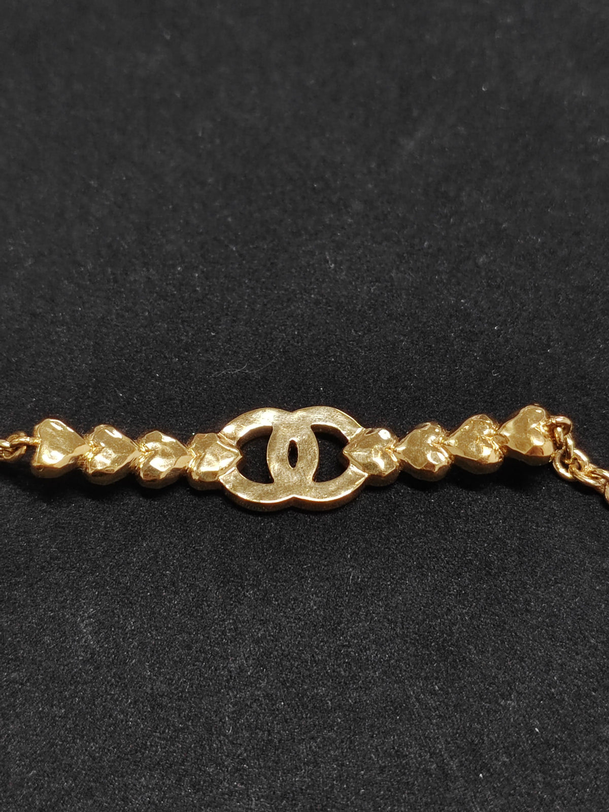 Chanel - Other - Gold-tone metal with clear rhinestone embellishments. - Gold