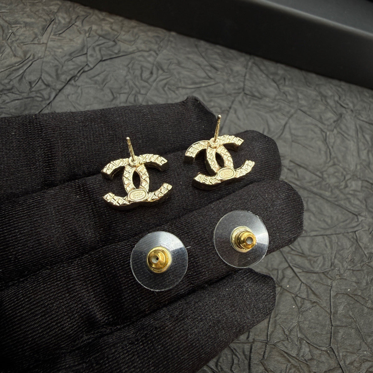 Chanel - Other - Gold-tone metal with clear rhinestone embellishments - Gold