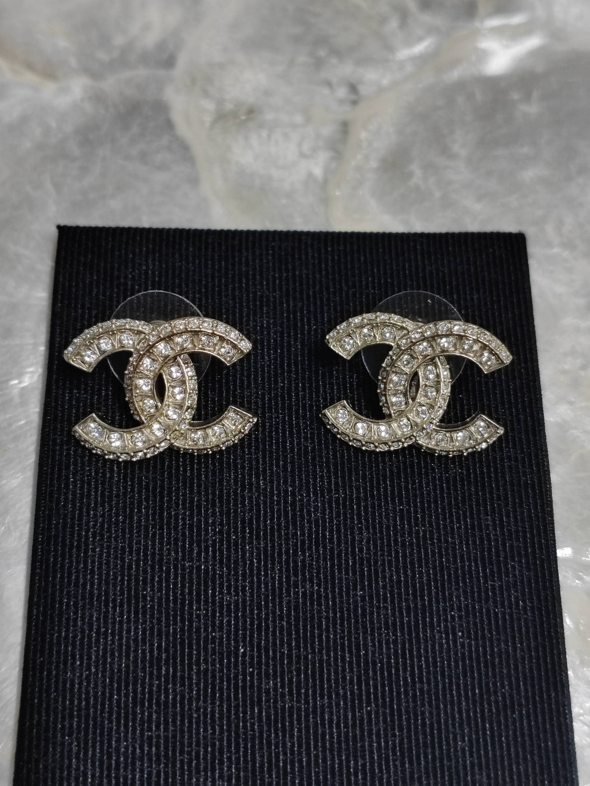 Chanel - Other - Gold-tone metal with clear rhinestone embellishments - Gold