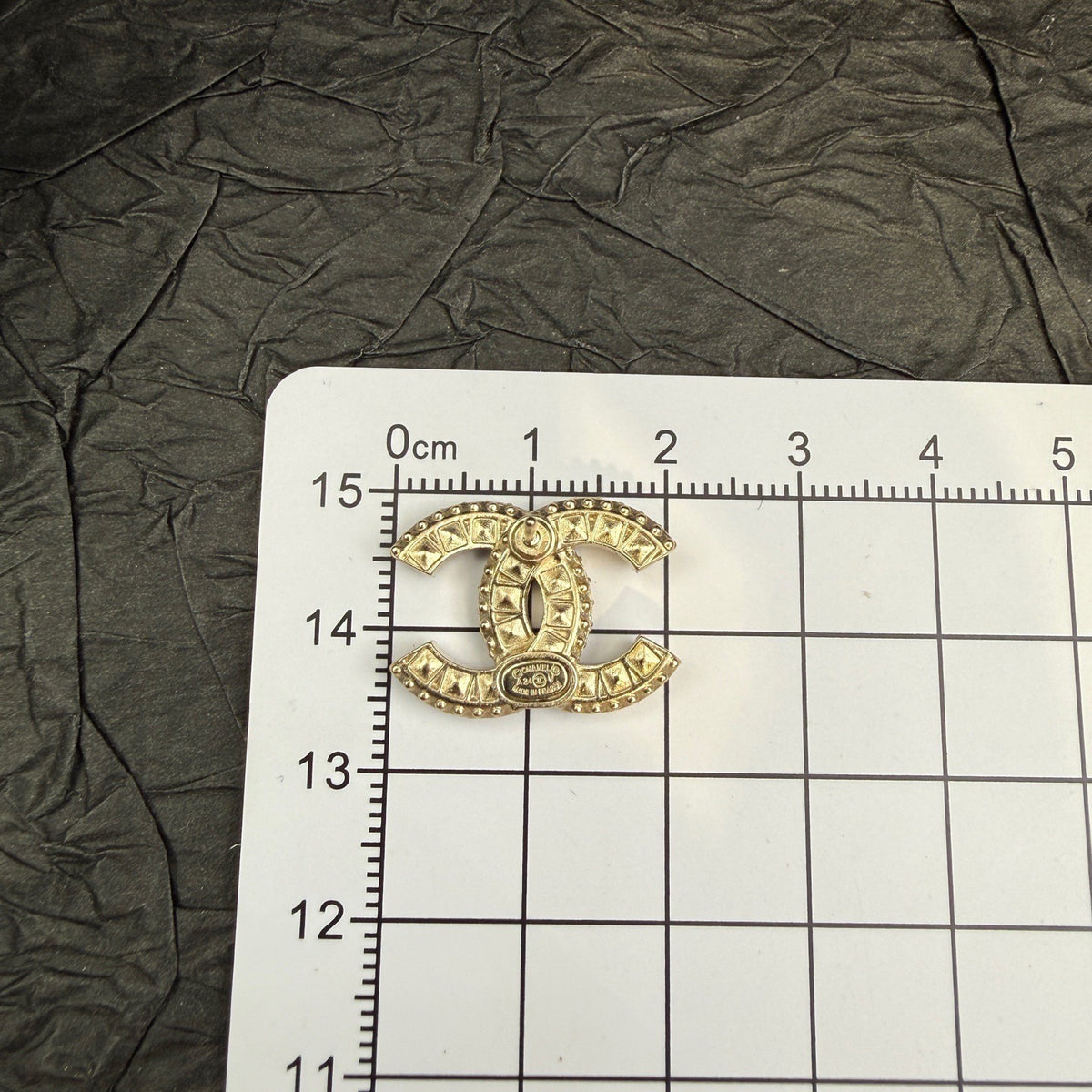 Chanel - Other - Gold-tone metal with clear rhinestone embellishments - Gold