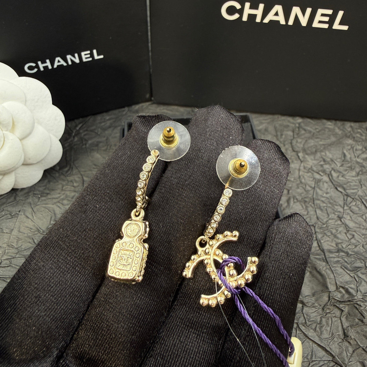 Chanel - Other - Gold-tone metal with clear rhinestones and pearl-like and iridescent accents; exact stone composition is unknown. - Gold