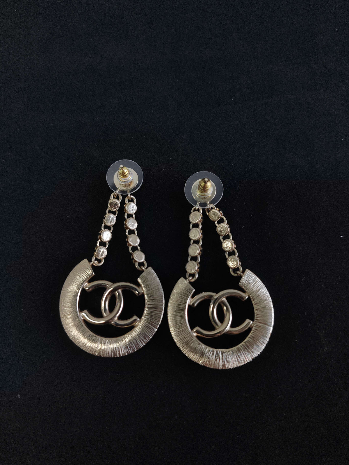 Chanel - Other - Gold-tone metal with clear rhinestones and white enamel accents. - Gold