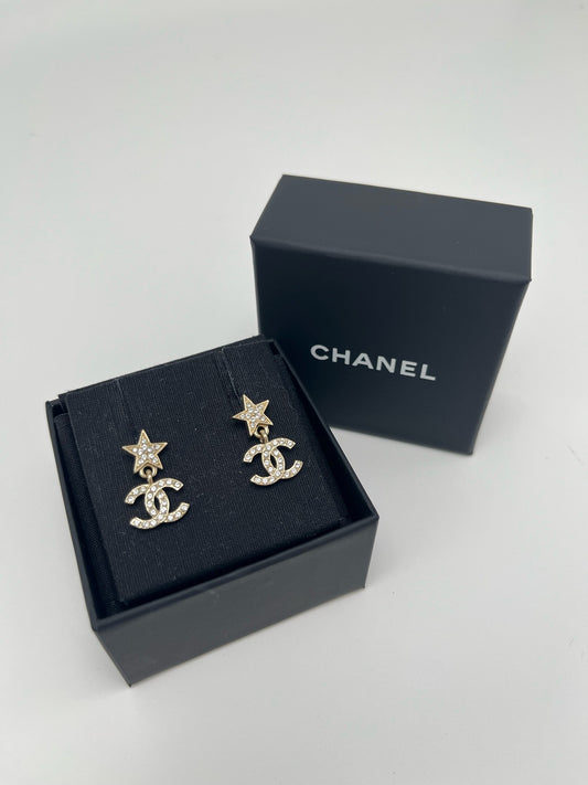 Chanel - Other - Gold-tone metal with crystal accents. - Gold - (One size)