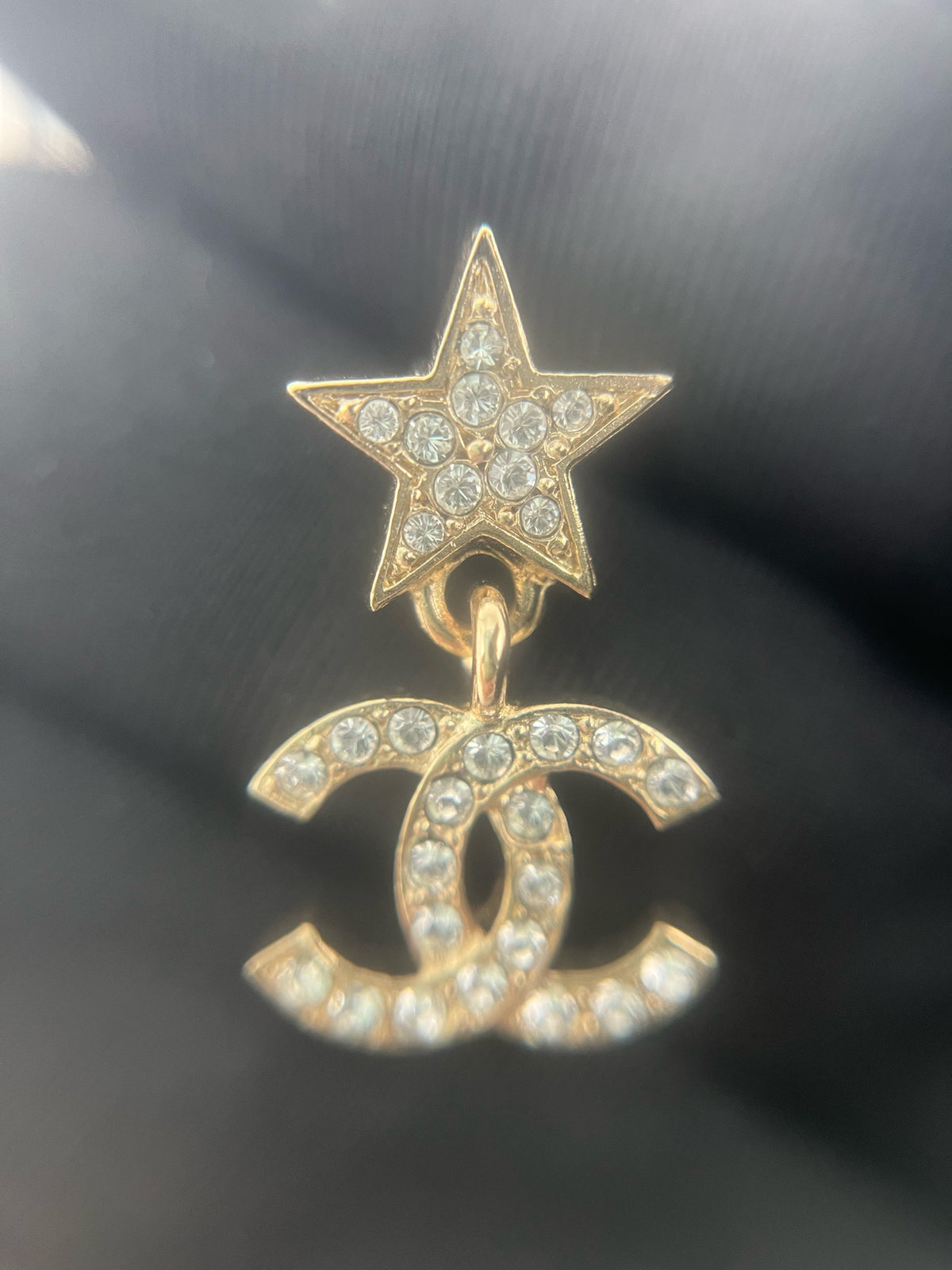Chanel - Other - Gold-tone metal with crystal accents. - Gold - (One size)
