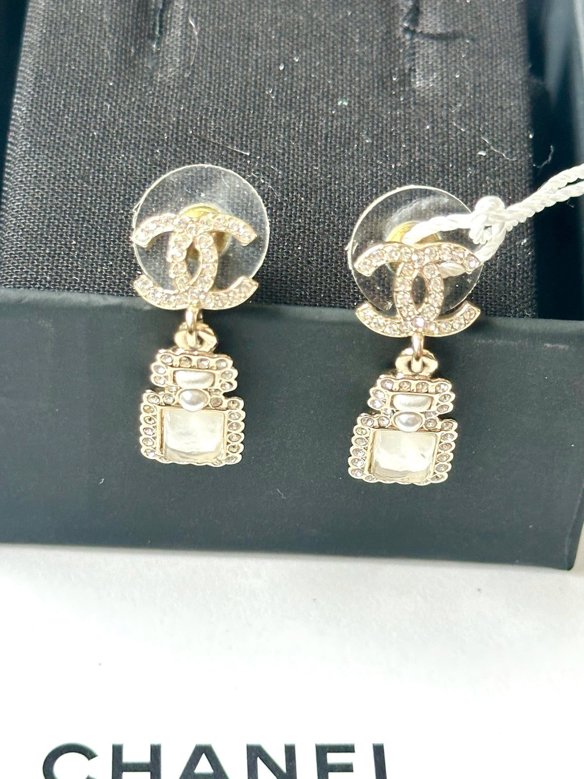 Chanel - Other - Gold-tone metal with crystal embellishments and mother-of-pearl accents. - Gold