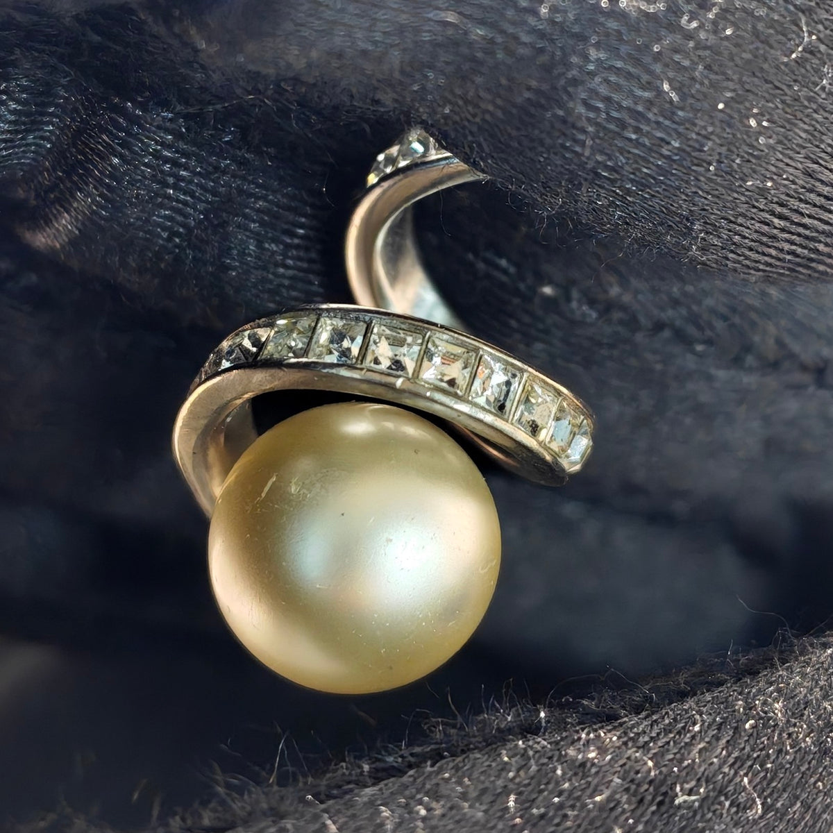 Chanel - Other - Gold-tone metal with faux pearl drops and clear crystal accents. - Gold