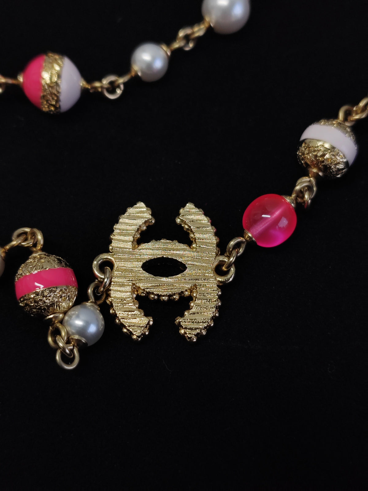 Chanel - Other - Gold-tone metal with faux pearl-style beads and enamel accents. - Multicolour
