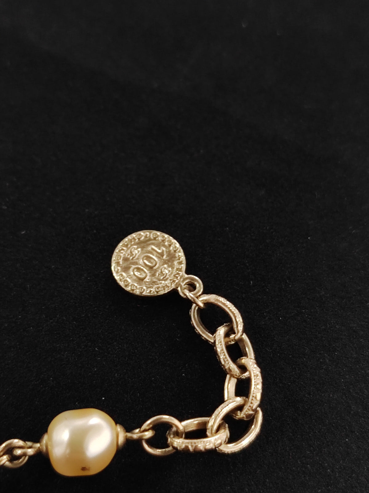 Chanel - Other - Gold-tone metal with faux pearls and assorted decorative beads. - Gold
