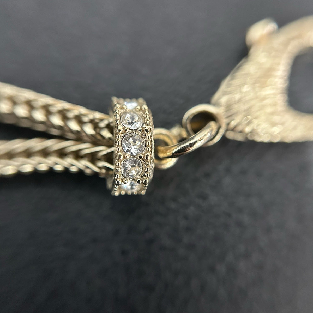Chanel - Other - Gold-tone metal with faux pearls and clear rhinestone-style stones. - Gold