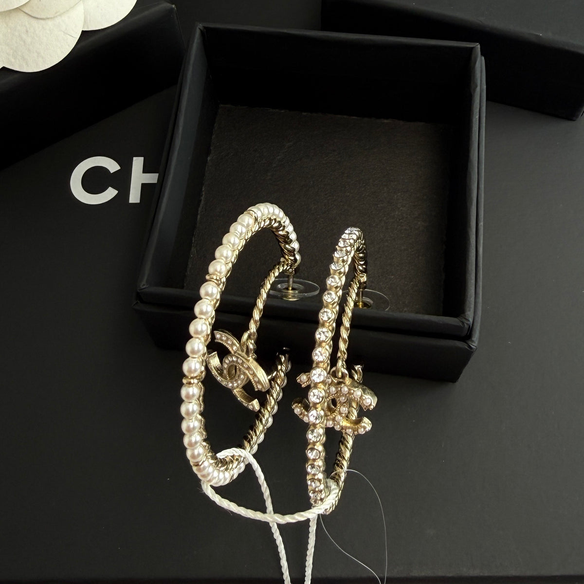 Chanel - Other - Gold-tone metal with faux pearls and crystal embellishments - Gold