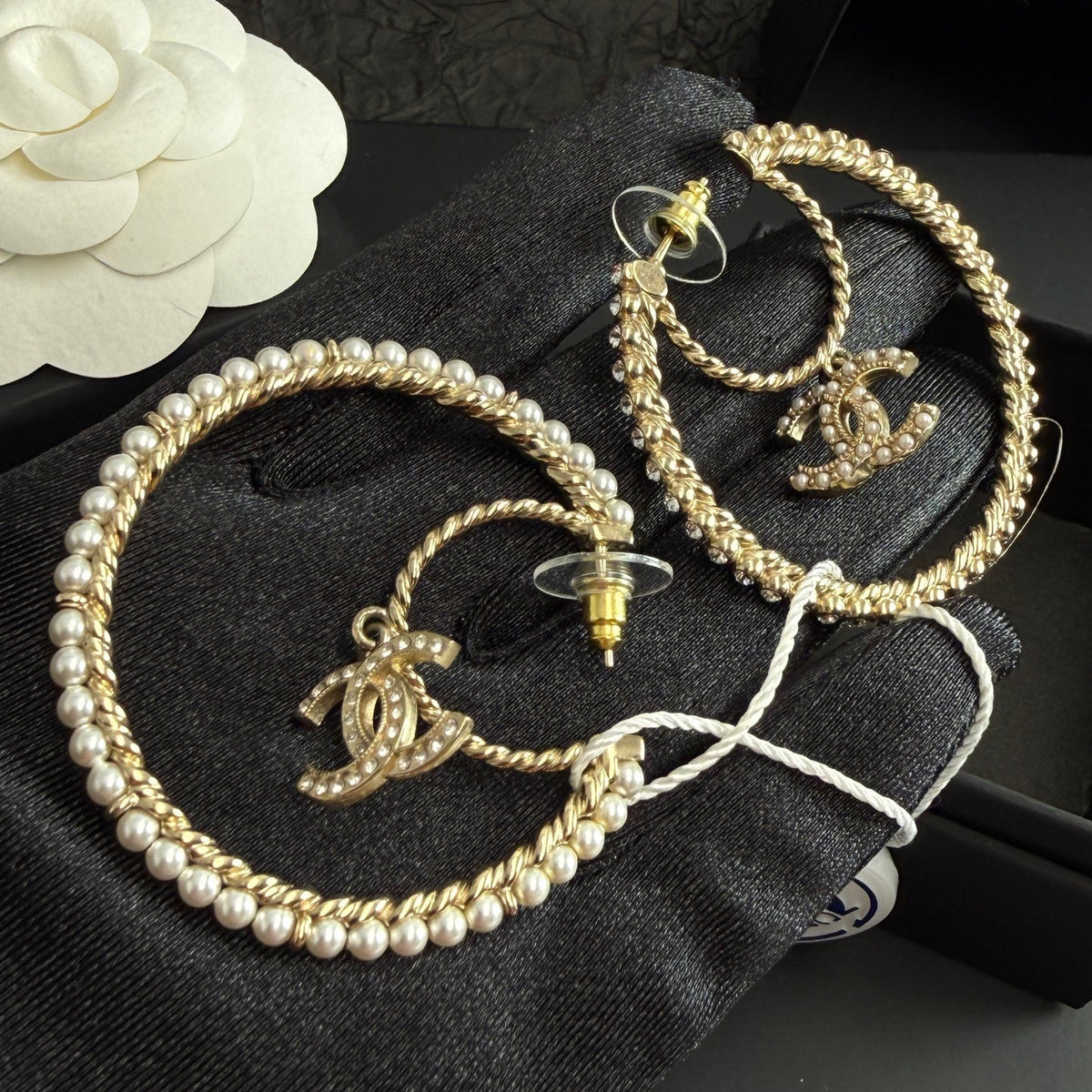 Chanel - Other - Gold-tone metal with faux pearls and crystal embellishments - Gold