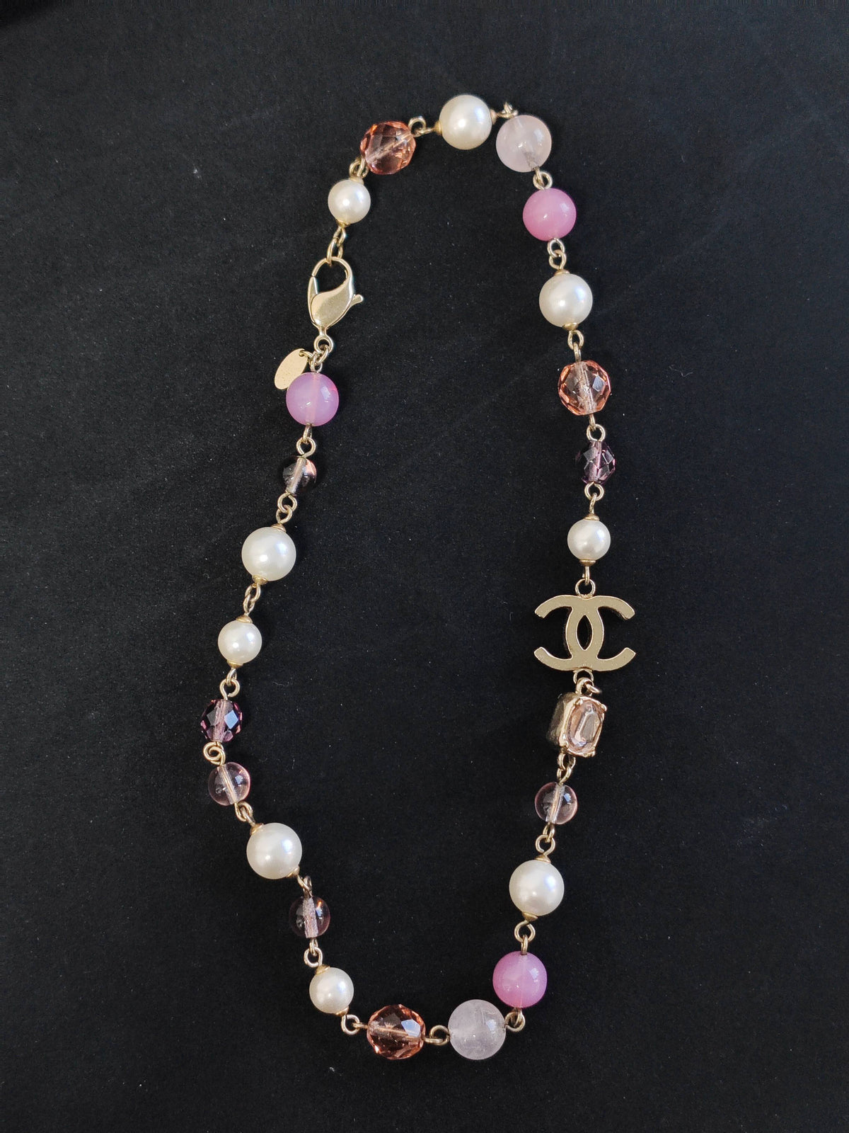 Chanel - Other - Gold-tone metal with faux pearls and multicoloured bead embellishments. - Multicolour