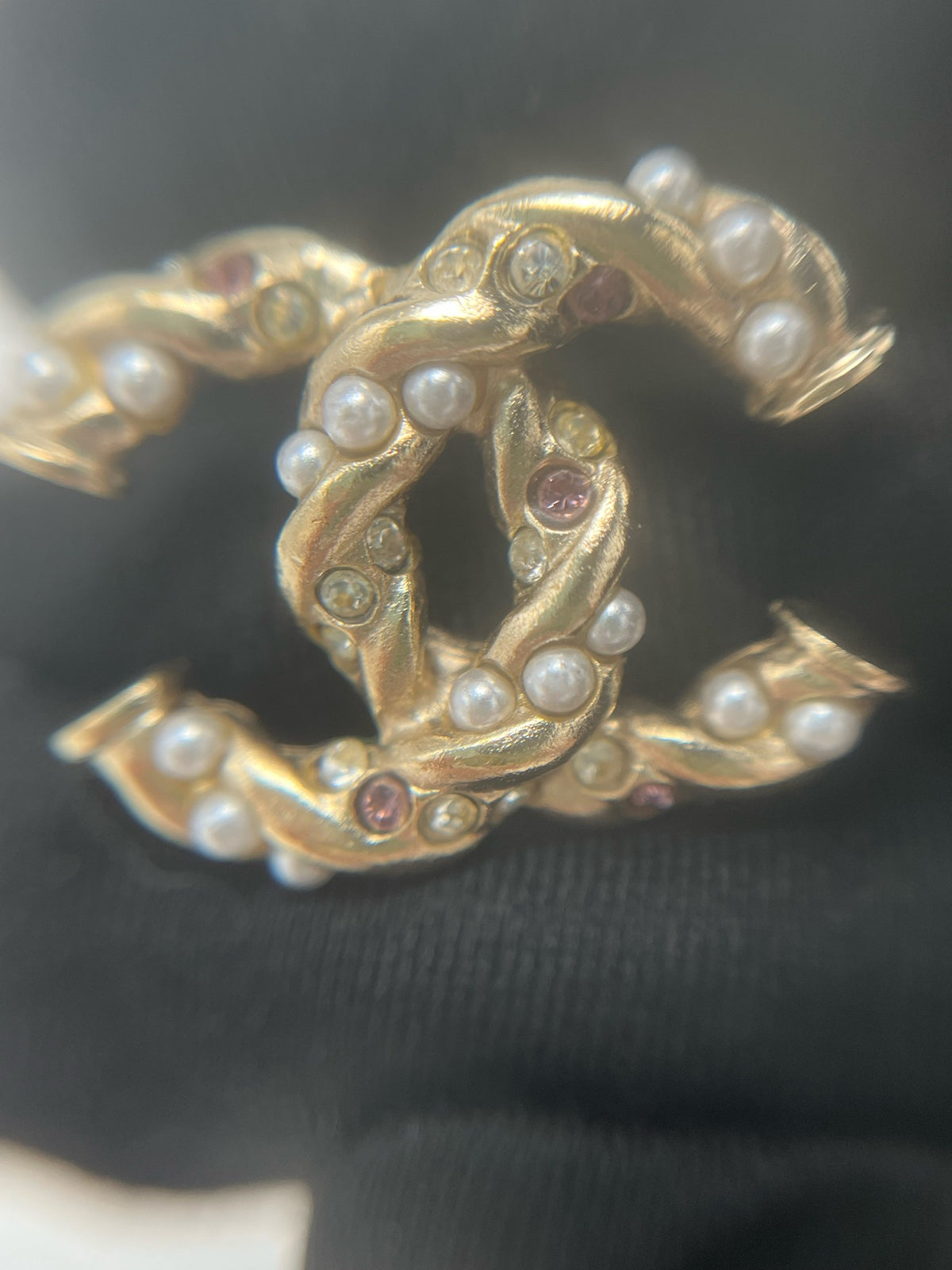 Chanel - Other - Gold-tone metal with faux pearls and rhinestones. - Gold
