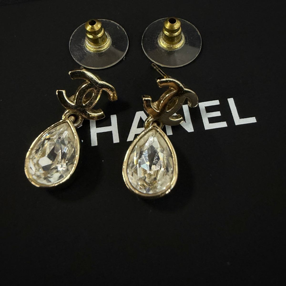 Chanel - Other - Gold-tone metal with glass crystal embellishments; exact alloy unspecified. - Gold