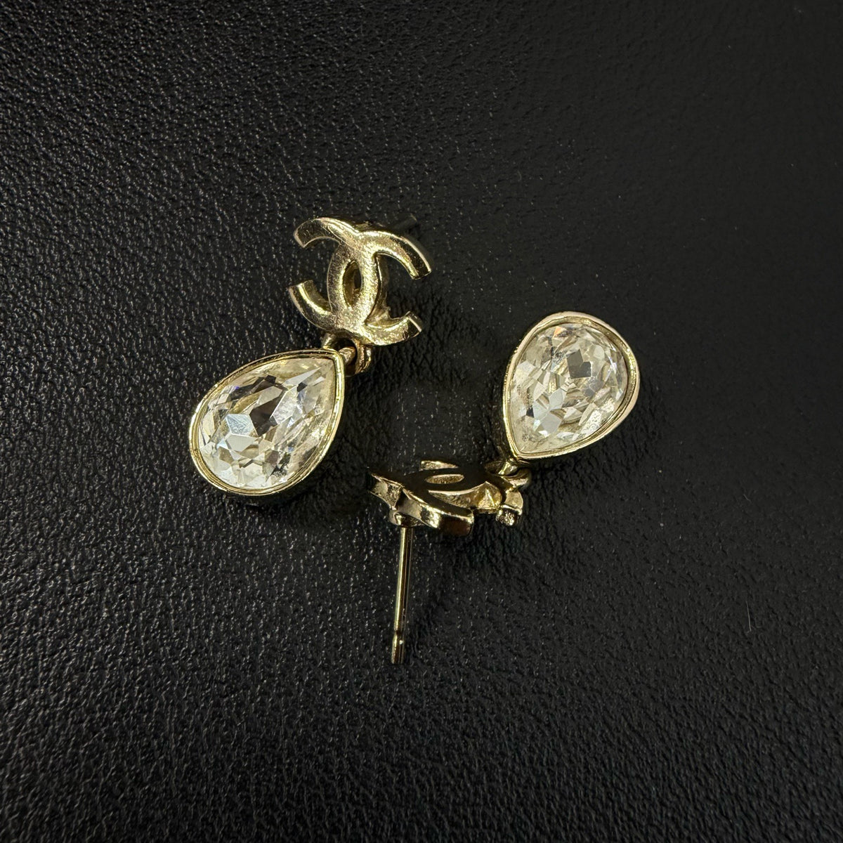 Chanel - Other - Gold-tone metal with glass crystal embellishments; exact alloy unspecified. - Gold