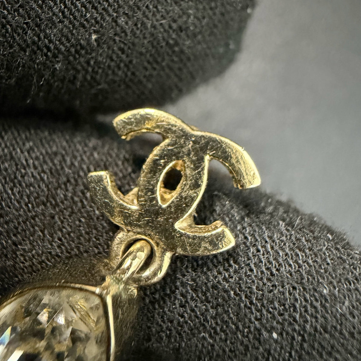 Chanel - Other - Gold-tone metal with glass crystal embellishments; exact alloy unspecified. - Gold