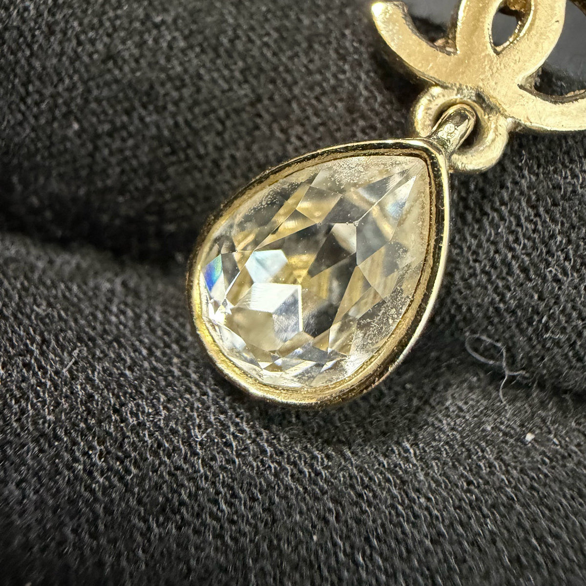 Chanel - Other - Gold-tone metal with glass crystal embellishments; exact alloy unspecified. - Gold