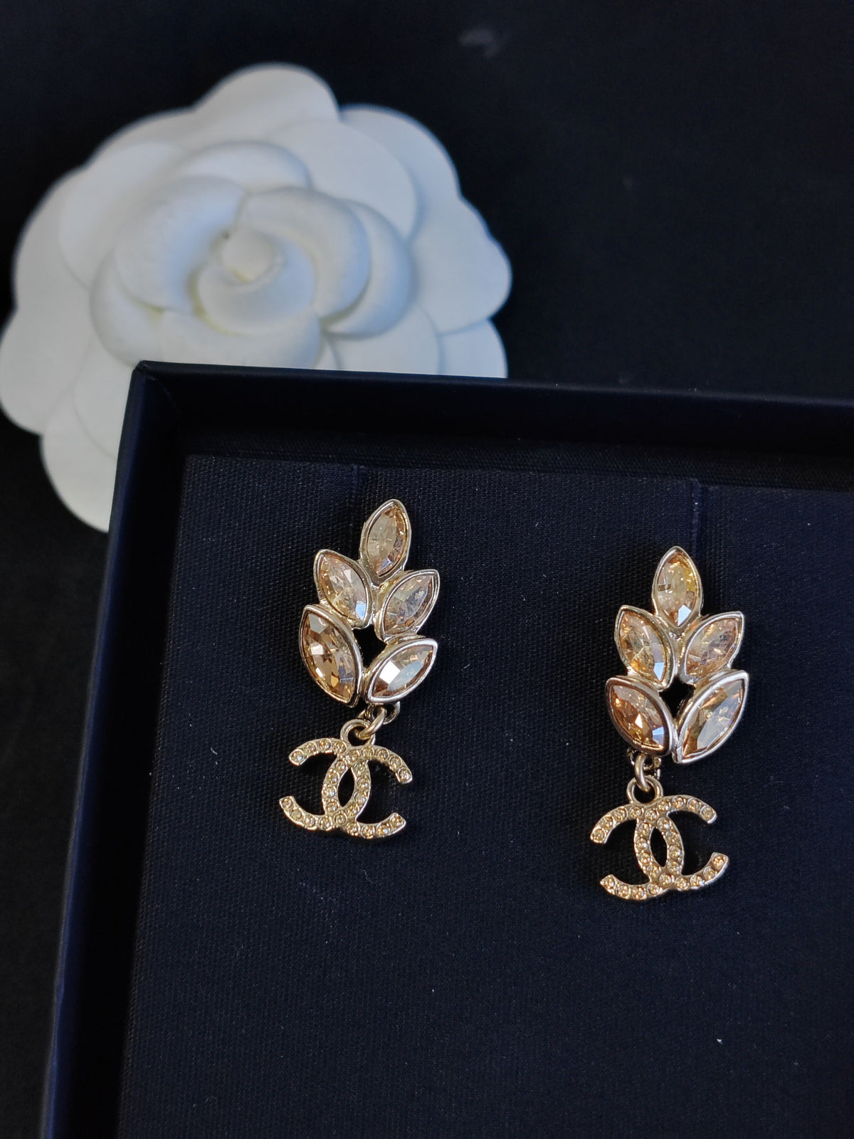 Chanel - Other - Gold-tone metal with glass crystal embellishments. - Gold