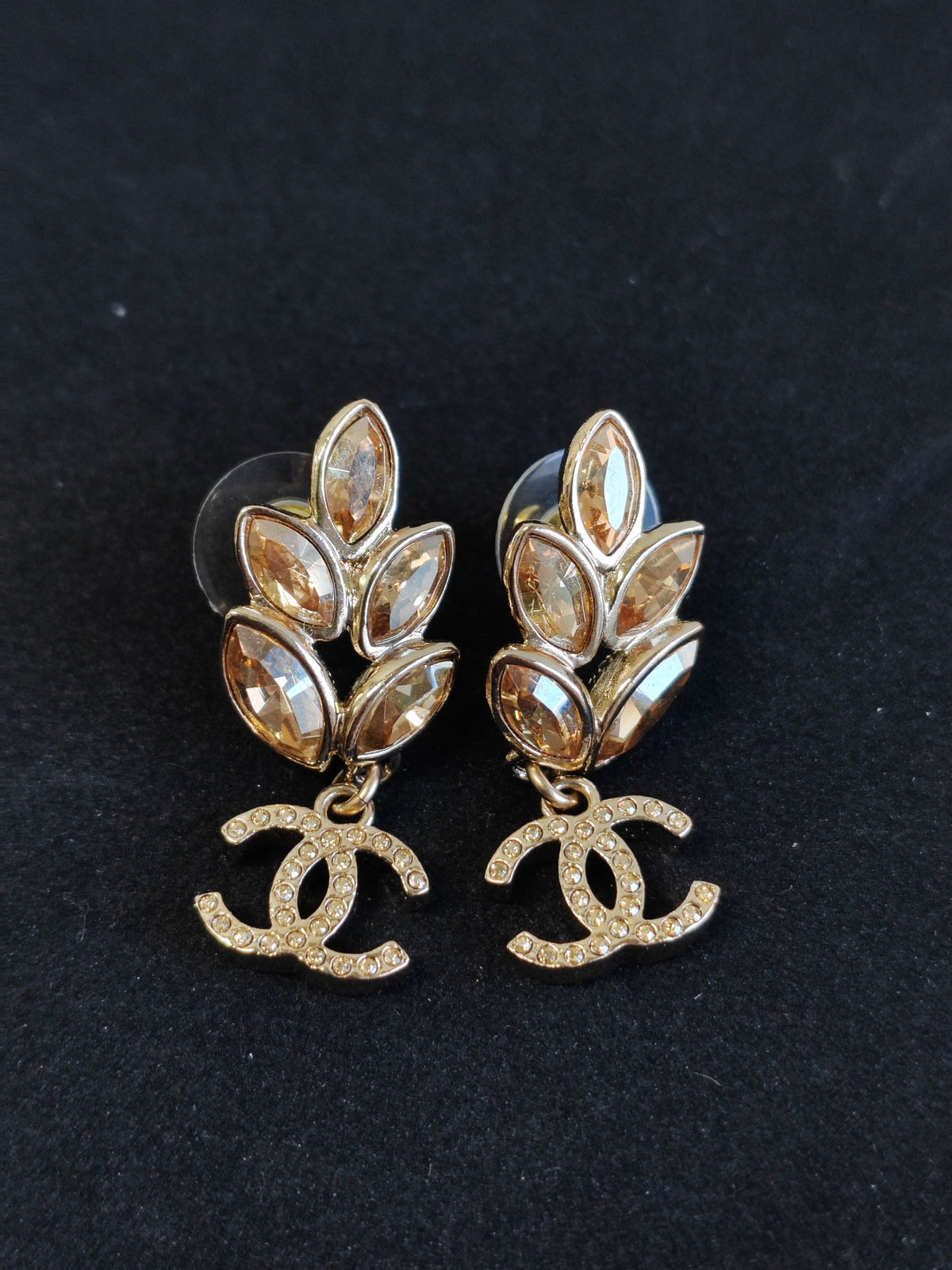 Chanel - Other - Gold-tone metal with glass crystal embellishments. - Gold