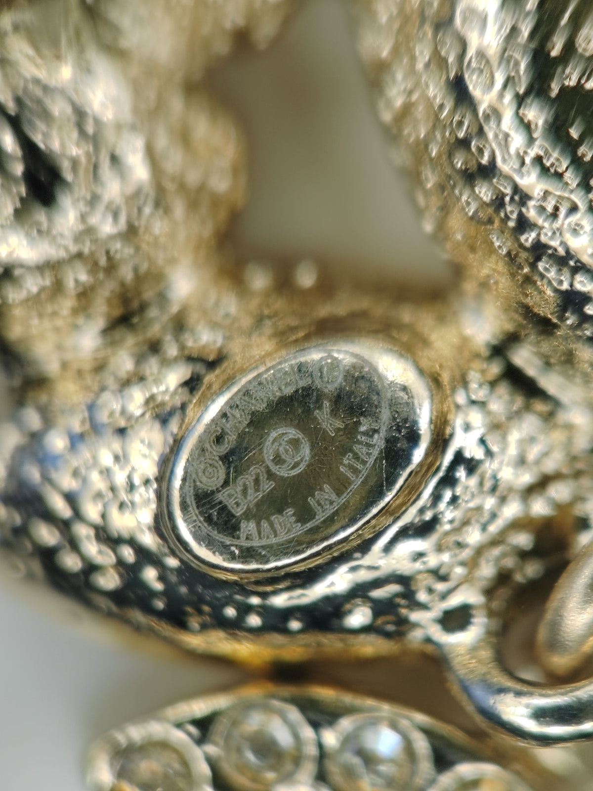 Chanel - Other - Gold-tone metal with glass crystal embellishments. - Gold