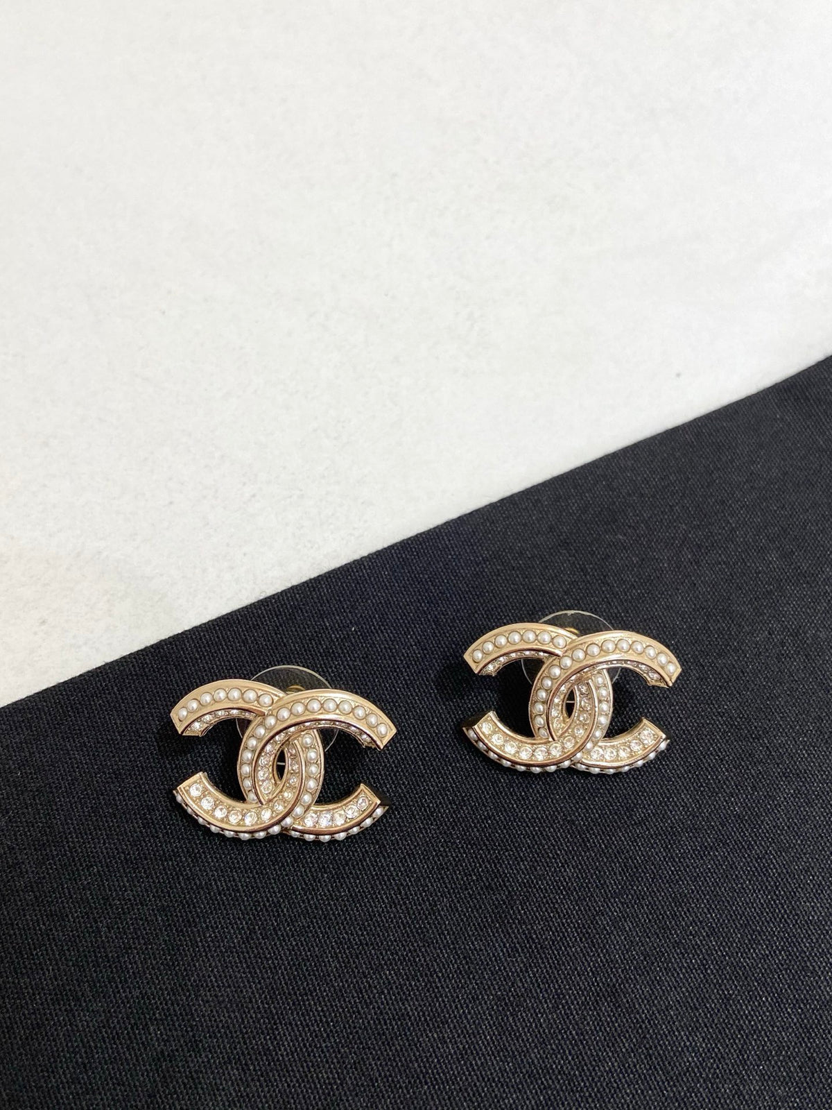 Chanel - Other - Gold-tone metal with glass crystals and faux pearls. - Gold