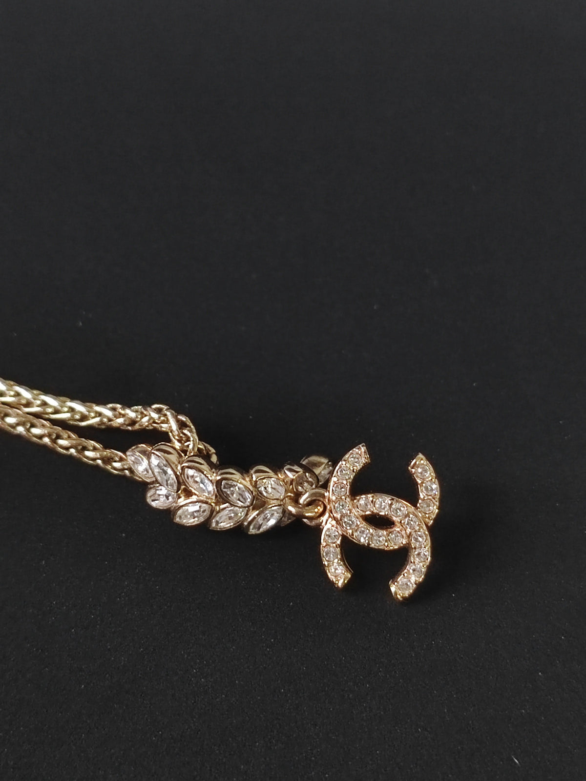 Chanel - Other - Gold-tone metal with glass rhinestone embellishments; exact composition unverified. - Gold