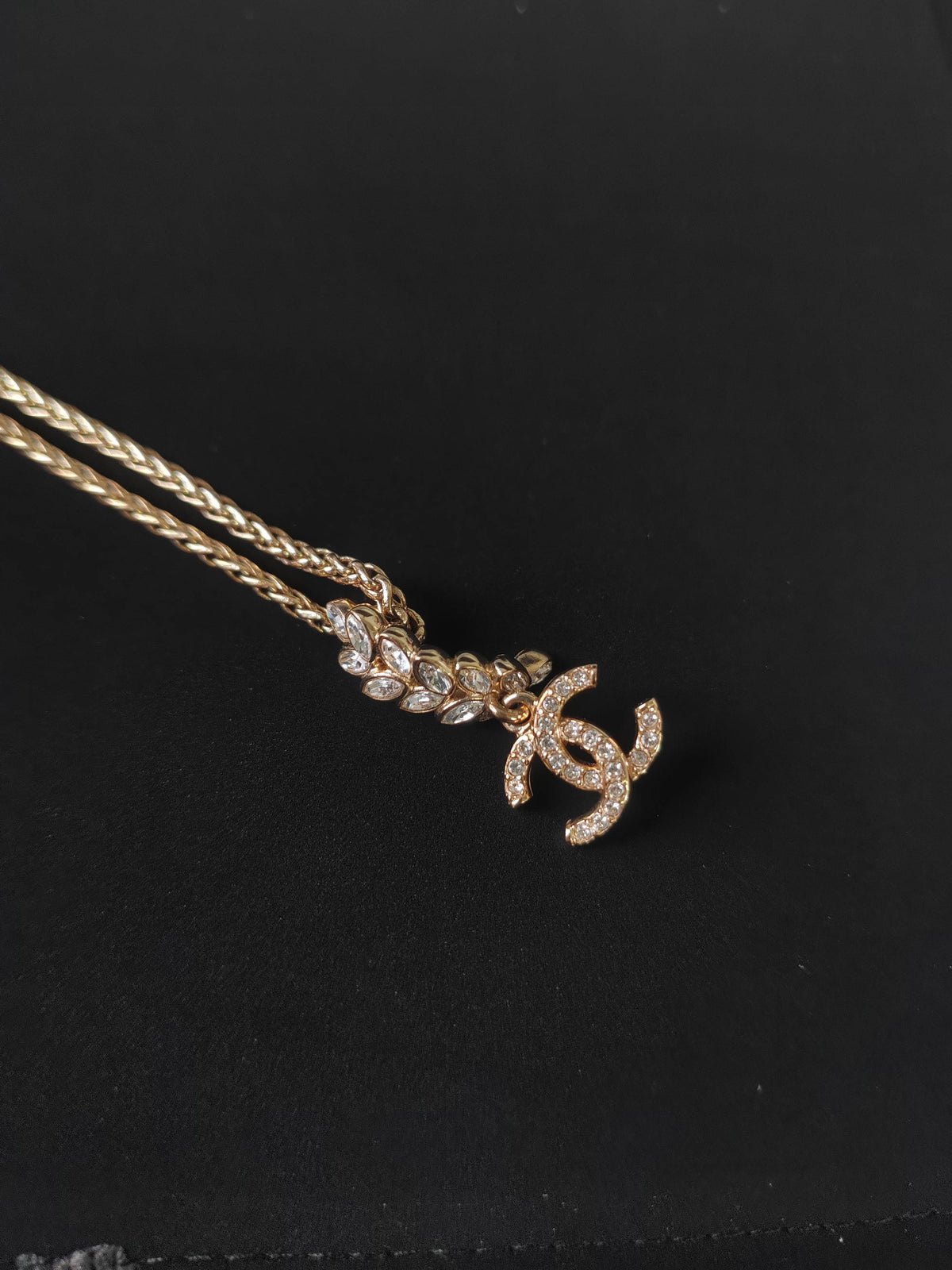 Chanel - Other - Gold-tone metal with glass rhinestone embellishments; exact composition unverified. - Gold