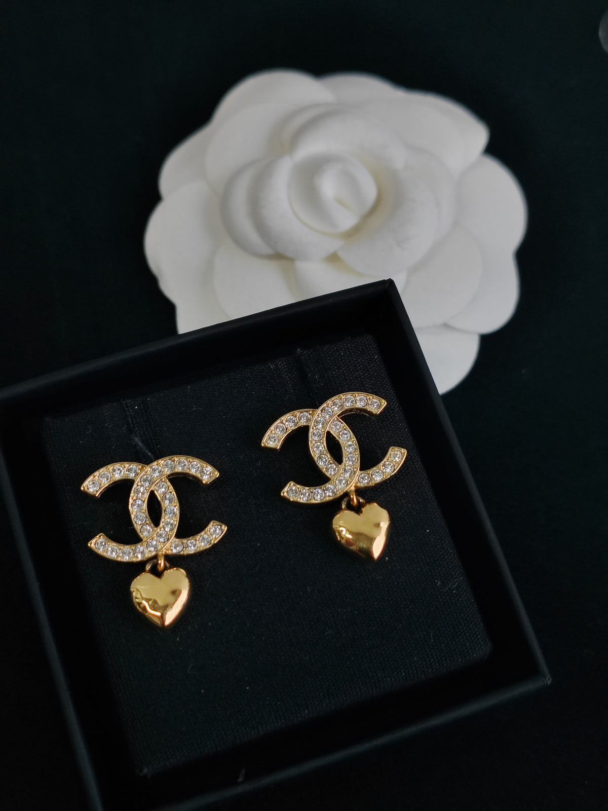 Chanel - Other - Gold-tone metal with glass rhinestone embellishments. - Gold