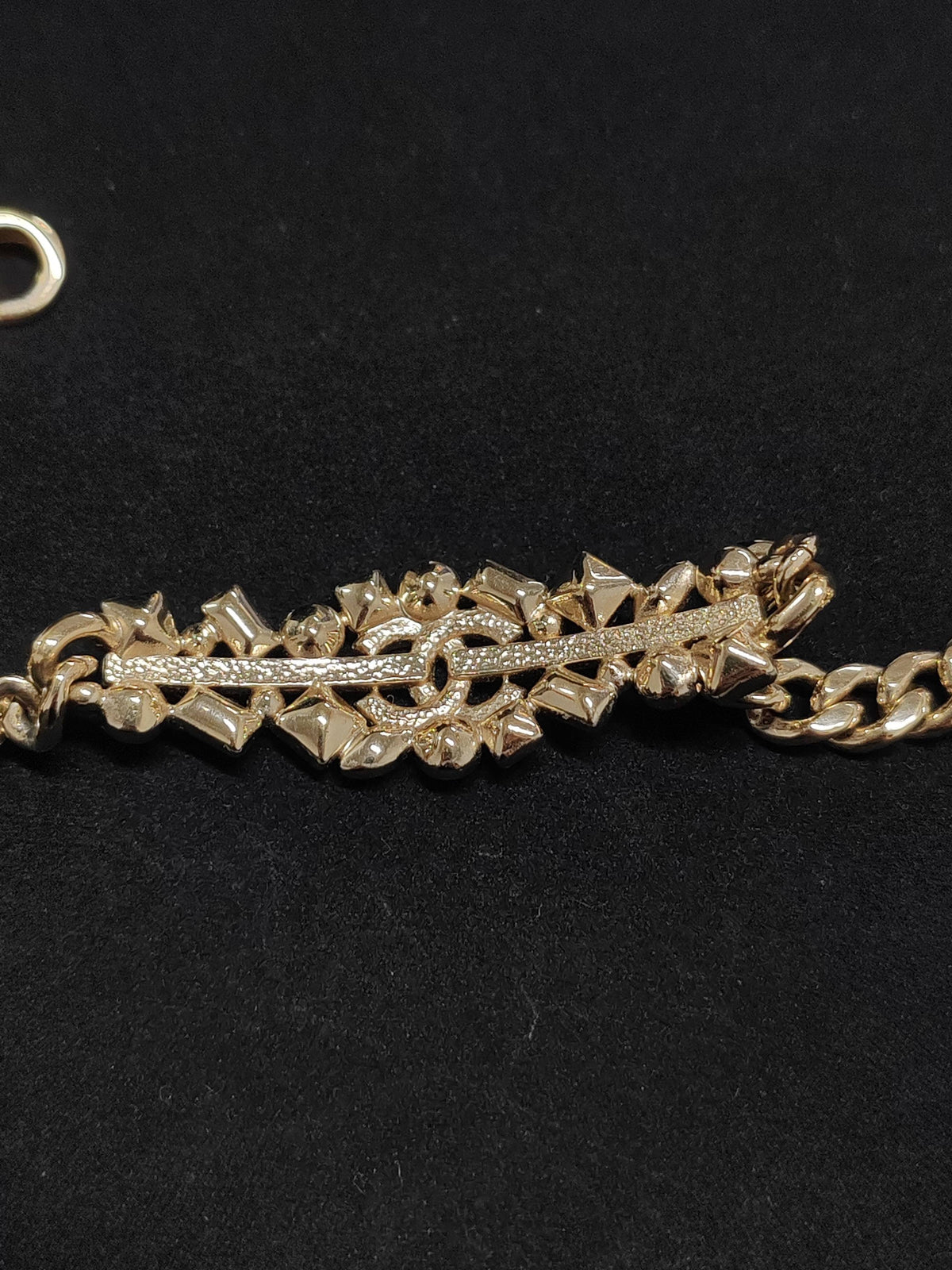 Chanel - Other - Gold-tone metal with glass rhinestone embellishments - Gold