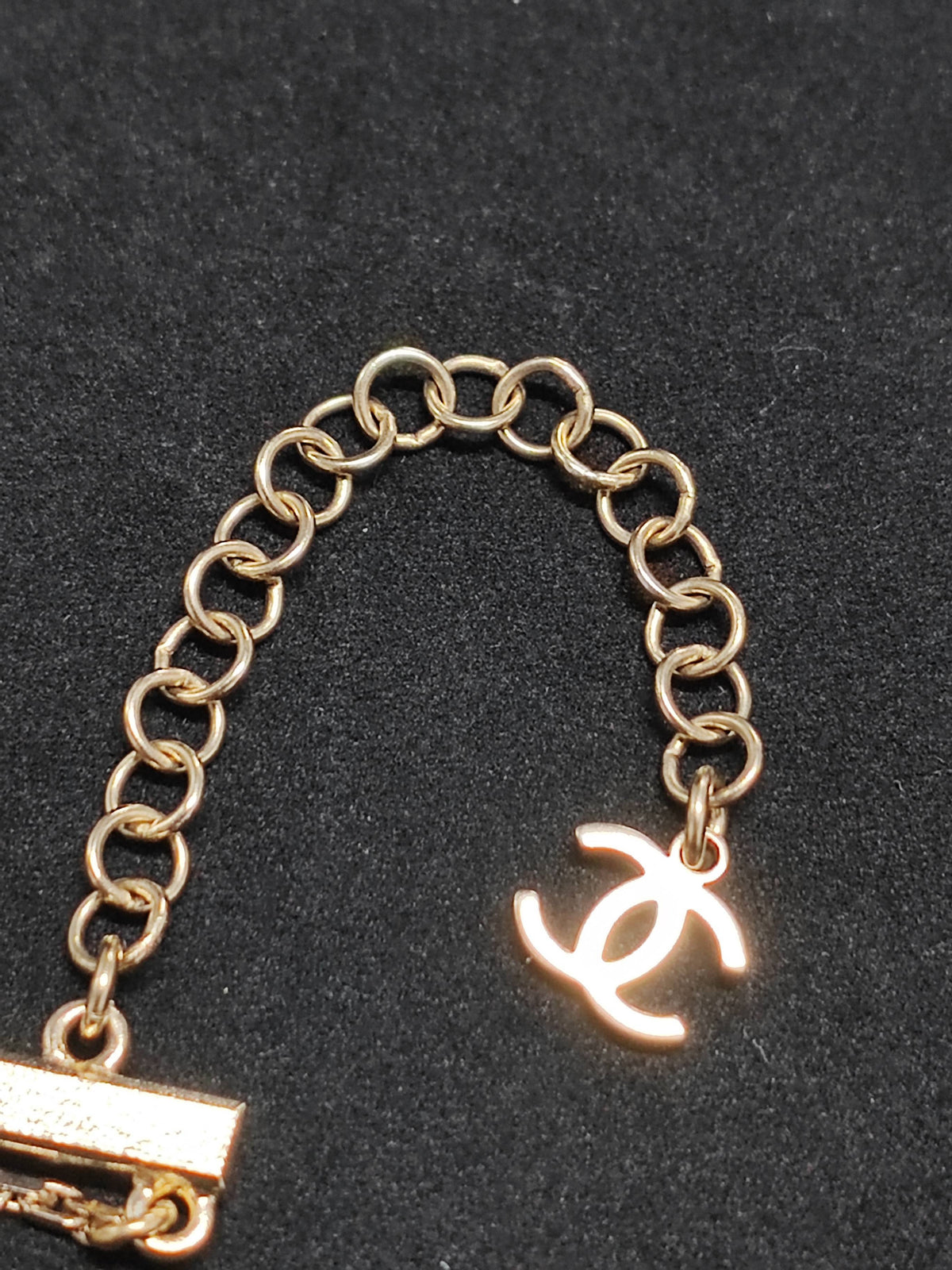Chanel - Other - Gold-tone metal with glass rhinestones and a faux-pearl drop. - Gold