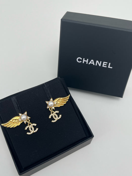 Chanel - Other - Gold-tone metal with glass rhinestones and faux pearl accents. - Gold