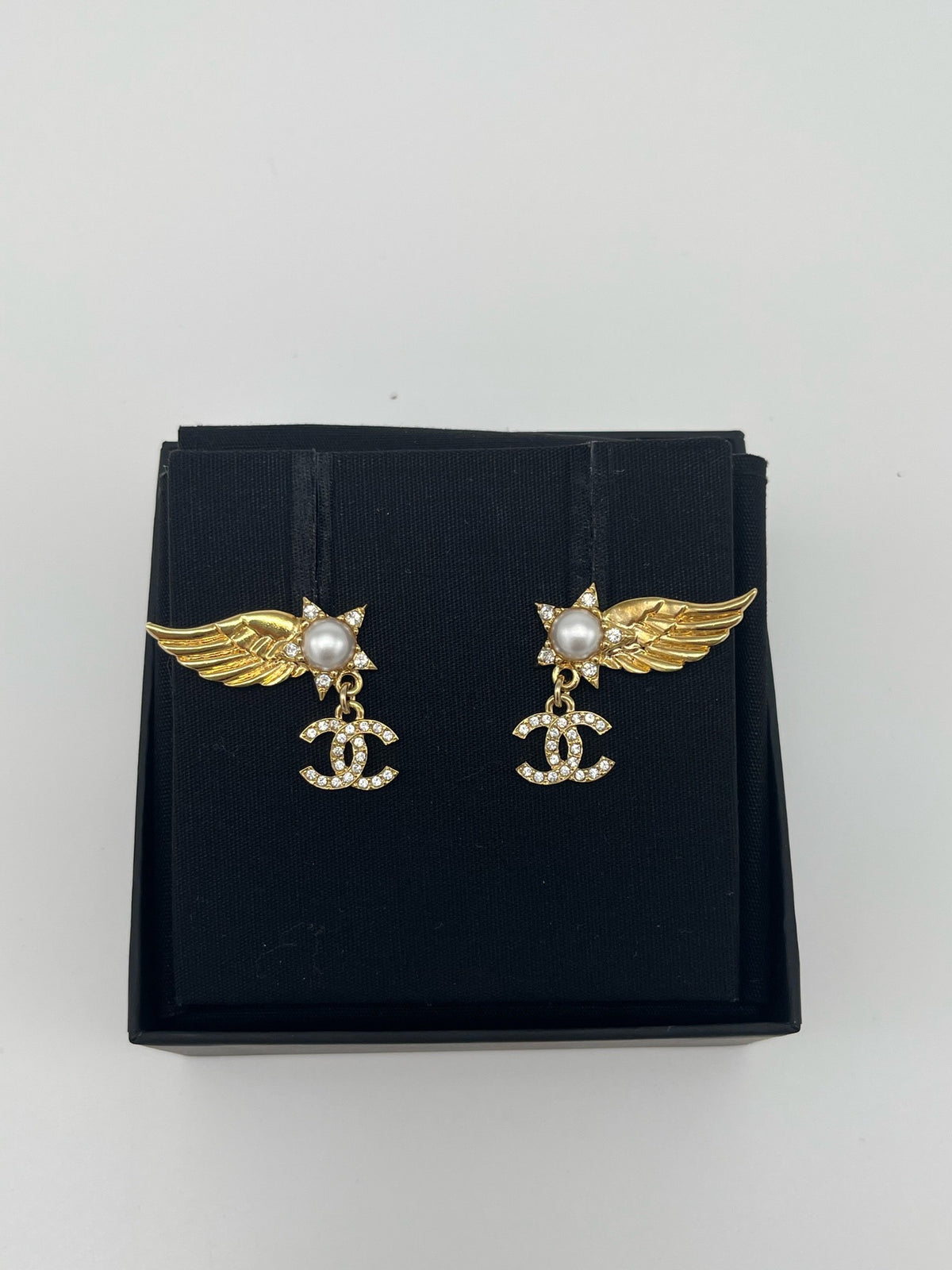 Chanel - Other - Gold-tone metal with glass rhinestones and faux pearl accents. - Gold