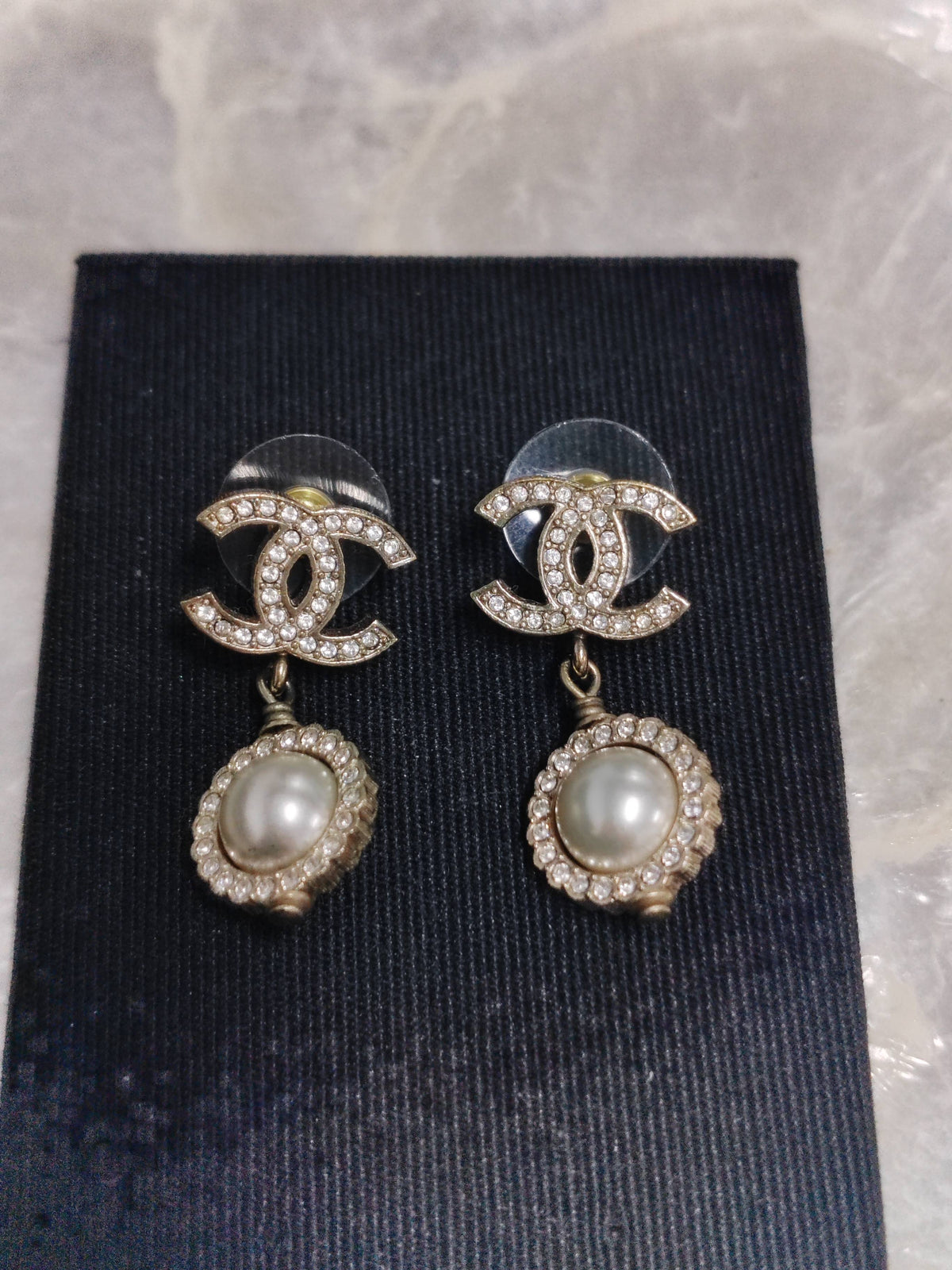 Chanel - Other - Gold-tone metal with glass rhinestones and faux pearl accents. - Gold