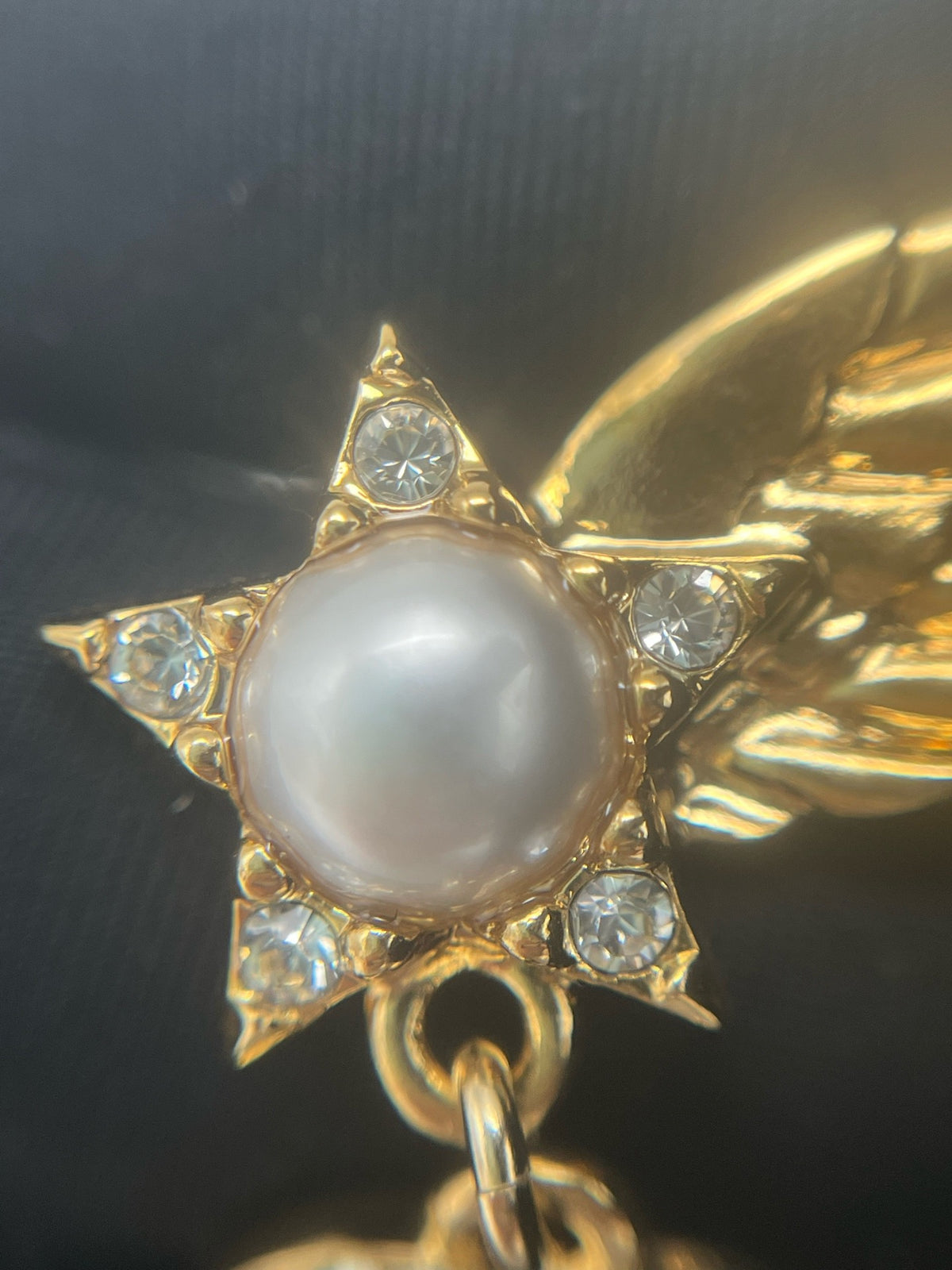 Chanel - Other - Gold-tone metal with glass rhinestones and faux pearl accents. - Gold