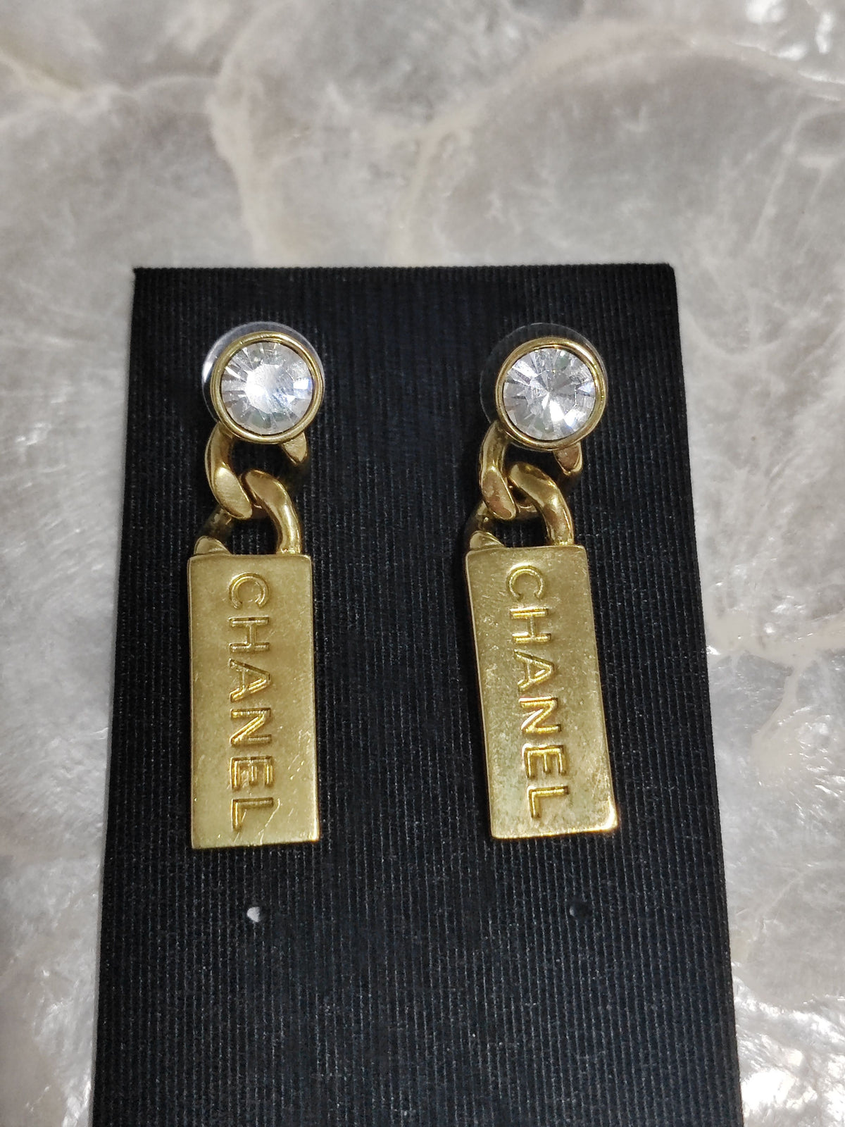 Chanel - Other - Gold-tone metal with glass rhinestones. - Gold