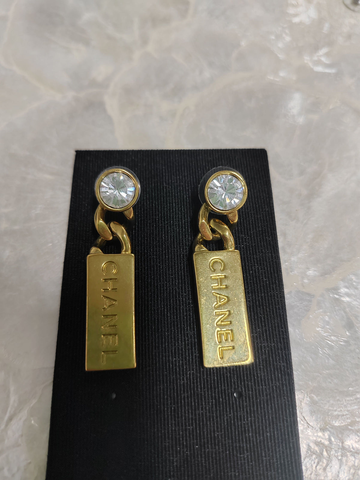 Chanel - Other - Gold-tone metal with glass rhinestones. - Gold