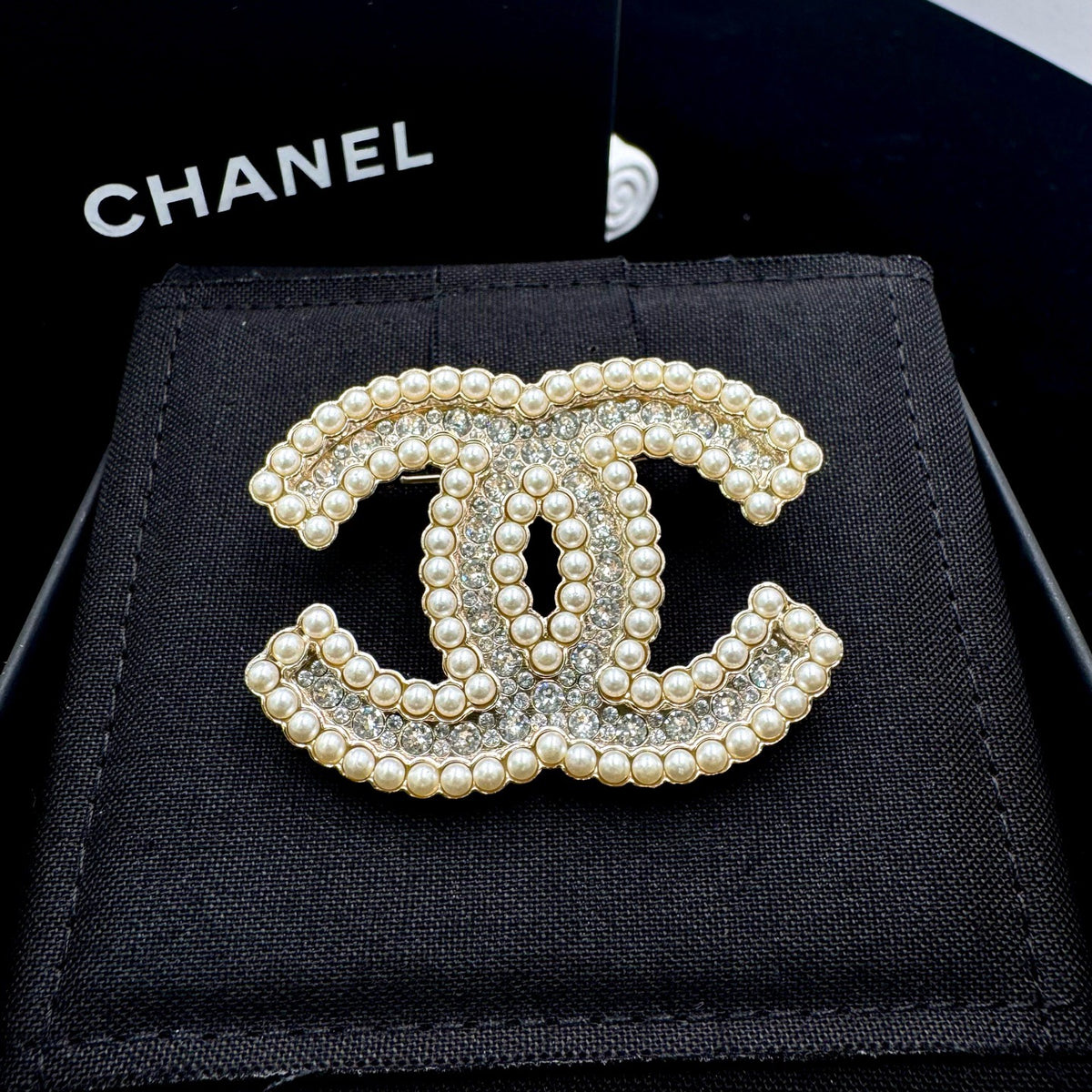 Chanel - Other - Gold-tone metal with imitation pearl and crystal embellishments. - Gold