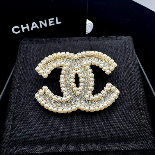 Chanel - Other - Gold-tone metal with imitation pearl and crystal embellishments. - Gold
