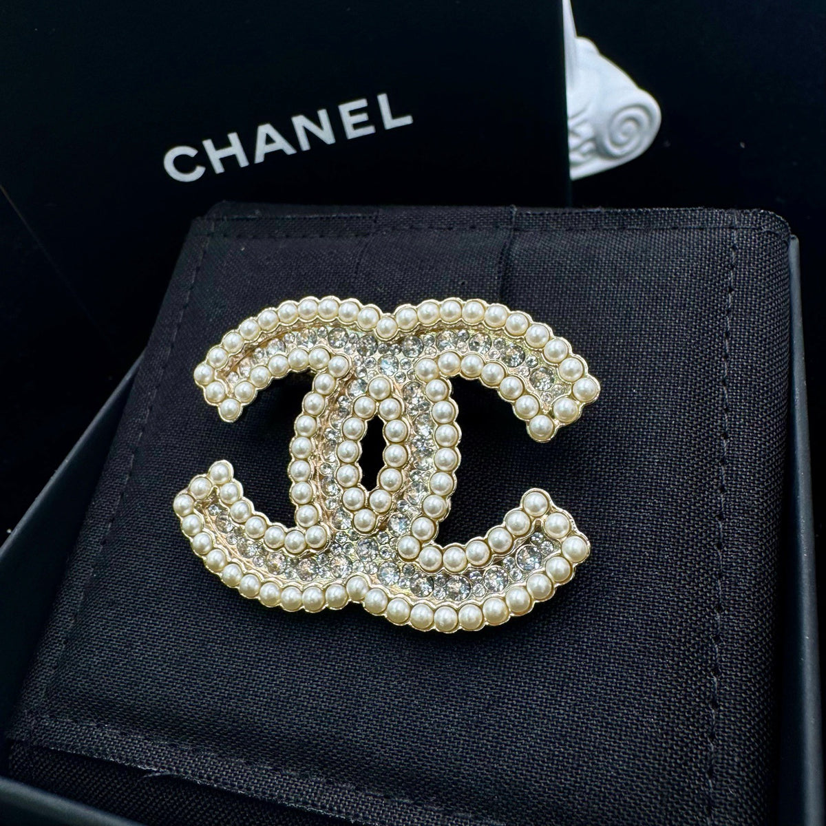 Chanel - Other - Gold-tone metal with imitation pearl and crystal embellishments. - Gold