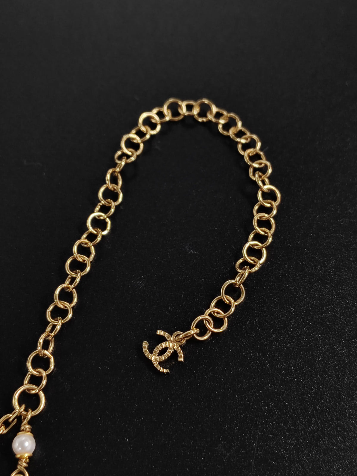 Chanel - Other - Gold-tone metal with imitation pearl and crystal or rhinestone accents - Gold