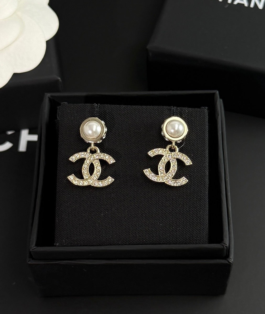 Chanel - Other - Gold-tone metal with imitation pearl and rhinestone accents. - Gold