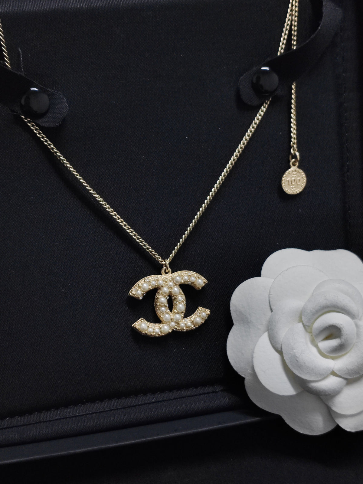 Chanel - Other - Gold-tone metal with imitation pearl embellishments. - Gold